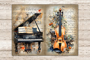 Musical Instruments Printable Paper, an Object Illustration by GlamArtZhanna (Thumbnail 8 of 9)