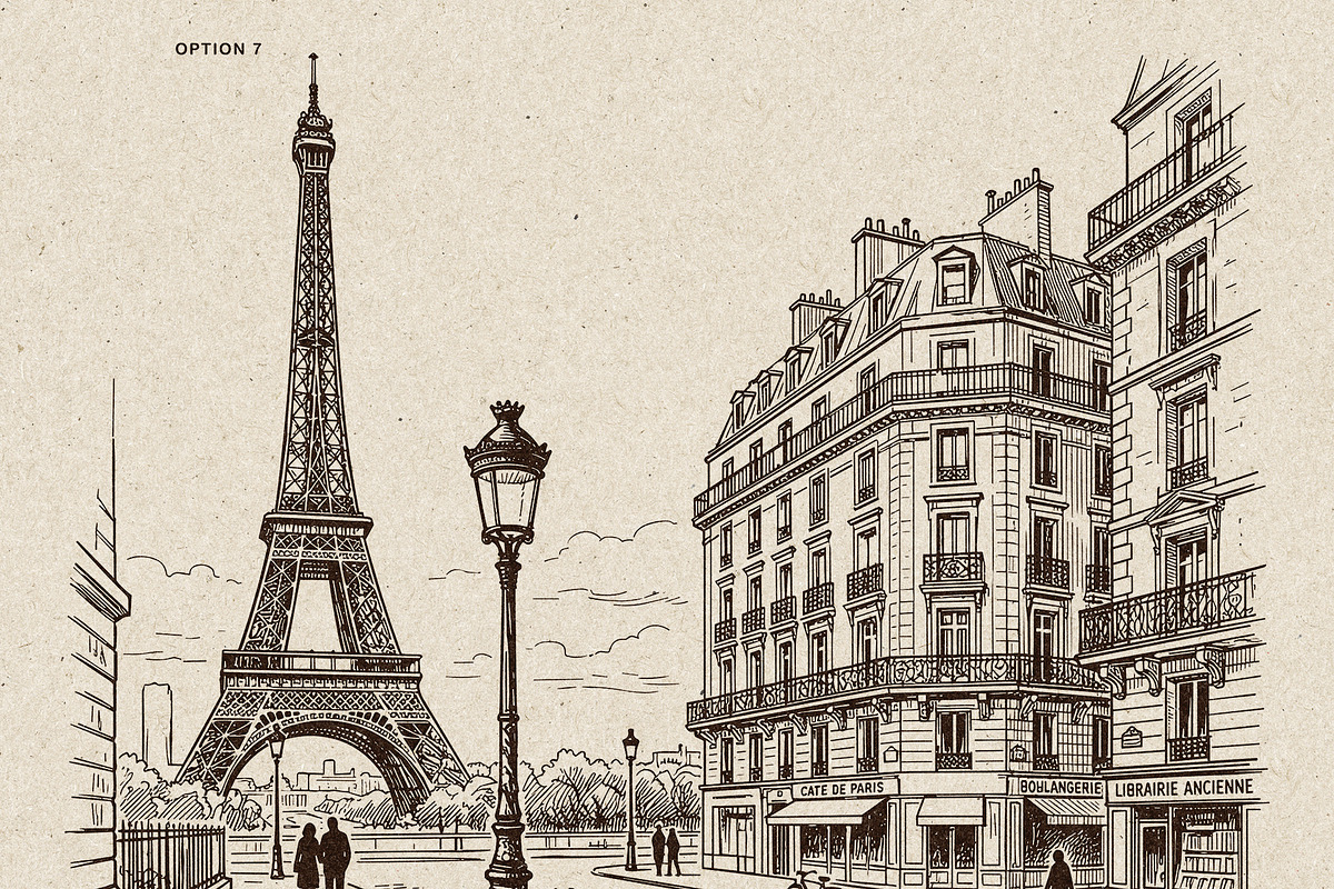 Parisian Streets Urban Sketch, a Background Graphic by Alara Studio (Photo 9 of 9)