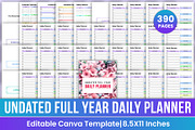 Undated Full Year Daily Planner, a Stationery Template by Mustafiz (Thumbnail 1 of 4)