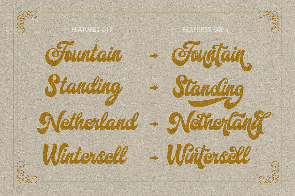 Harland Vintage With Bonus, a Script Font by Fortunes Co (Photo 8 of 14)