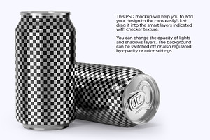 330ml Aluminum Cans PSD Mockup