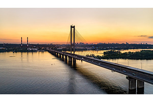 The southern bridge across the stock photo containing dnieper and ukraine, an Architecture Photo by Leonid Andronov