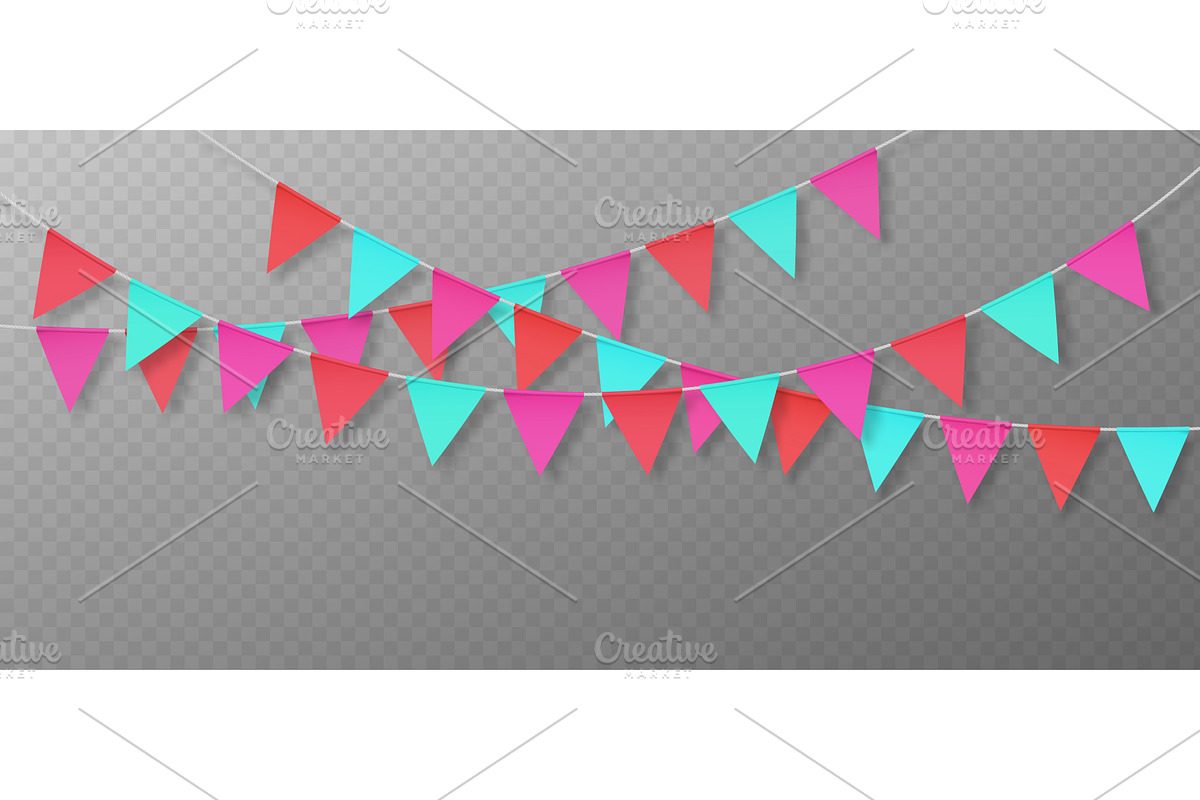 Colorful party garland, an Object Illustration by art PVP - market
