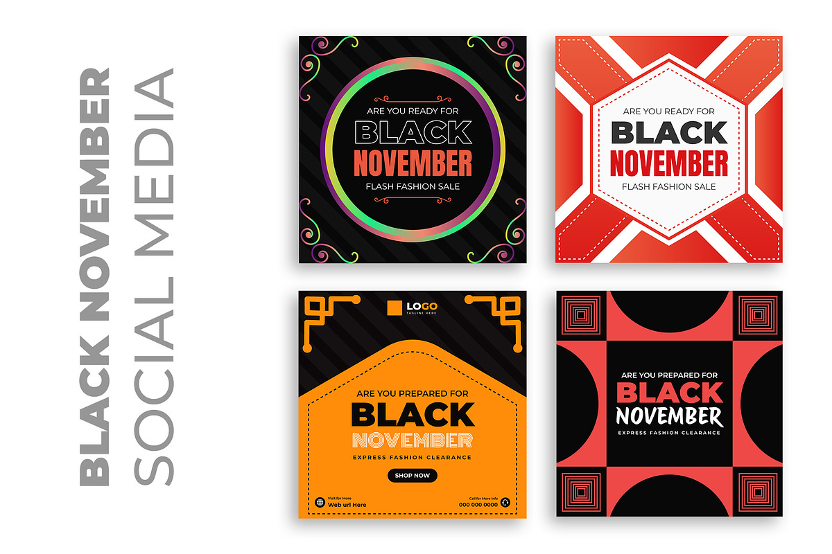 Black November Social Media Post, a Social Media Template by nandinigraphics