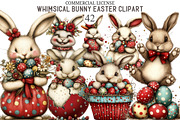 Whimsical Bunny Easter Clipart, an Animal Illustration by designcity5 (Thumbnail 1 of 5)