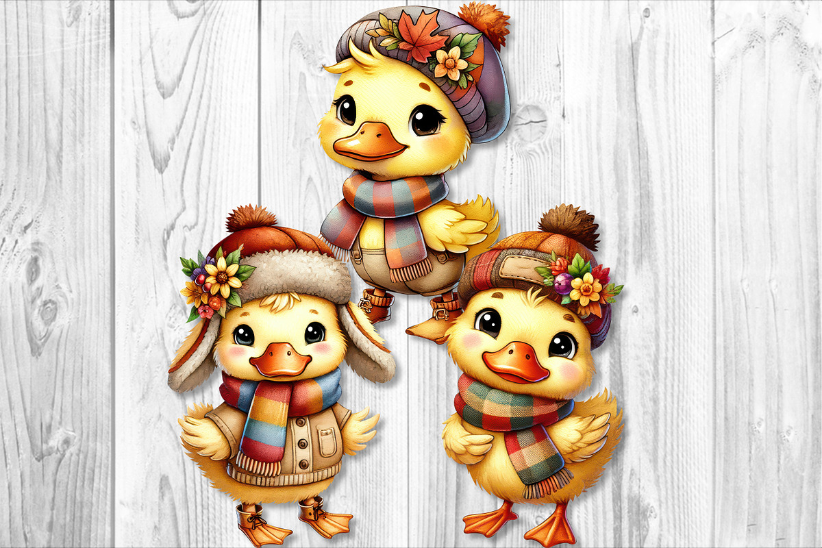 Autumn Cute Duck Clipart Sublimation, a Seasonal Illustration by V Design Creator (Photo 5 of 7)