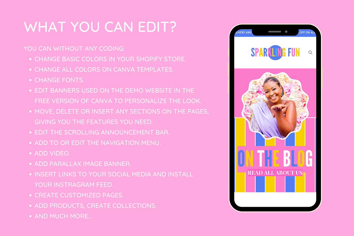 Fun and Colorful Shopify Theme, a Shopify Template by SunshineStudioBoutique (Photo 3 of 9)