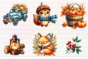 Kawaii Cozy Fall Autumn Clipart, an Illustration by CreationArt (Thumbnail 4 of 5)