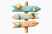 Watercolor Summer Vibe Clipart, an Illustration by Designking (Thumbnail 4 of 4)