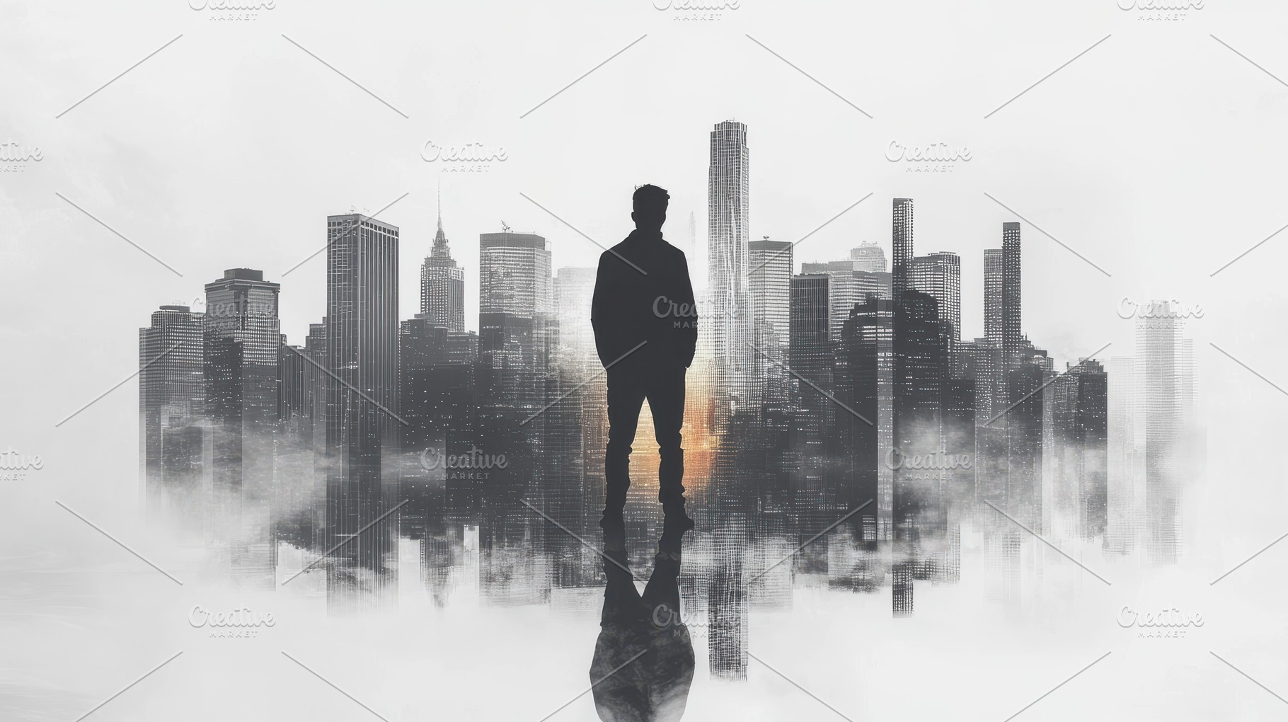 Silhouette Against Cityscape, a Beauty & Fashion Photo by Pixeness Studio