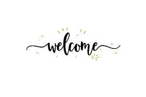 Hand drawn lettering Welcome, a Decorative Illustration by Elen_Art