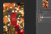 iPhone Christmas Bokeh Mockup, an iPhone Mockup by RSplaneta (Thumbnail 2 of 2)