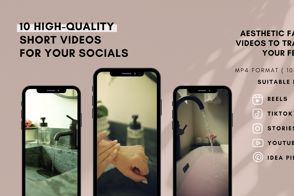 Self-Care: 10 Aesthetic Video Clips, a Social Media Template by sociallyswanky (Photo 2 of 5)