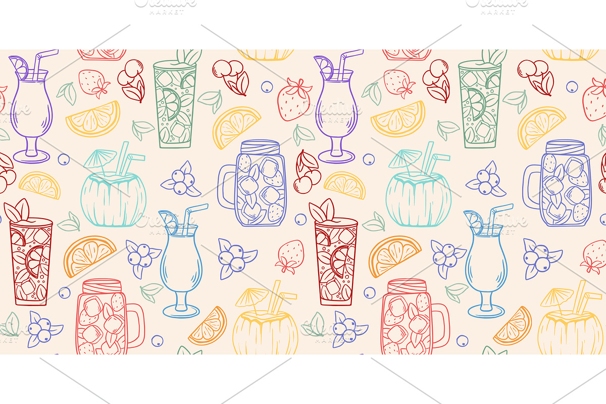 Vintage-style summer print with, a Food Illustration by Tati_Kli