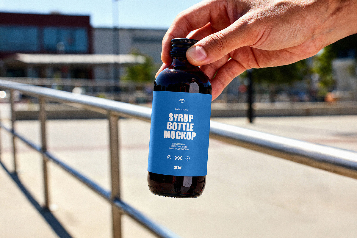 Syrup Bottle Mockup, a Product Mockup by Design Squad