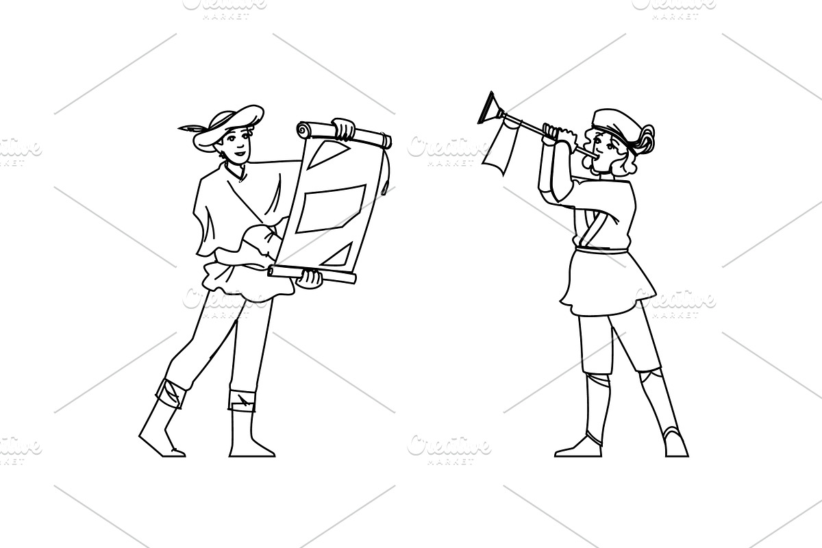 retro royal herald vector, a Person Illustration by pikepicture