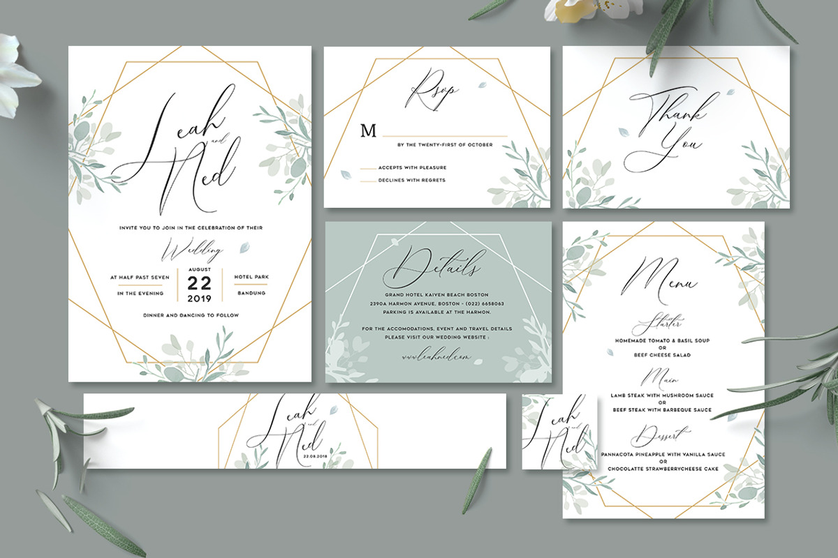 Geometric Wedding Invitation, an Invitation Template by Aarley Kaiven (Photo 2 of 6)