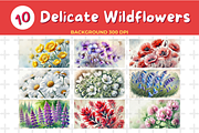 Watercolor Delicate Wildflowers Back, a Background Graphic by John_Walker (Thumbnail 1 of 4)