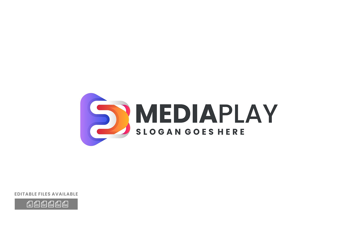 Media Play Gradient Colorful Logo, a Branding & Logo Template by ivan_artnivora