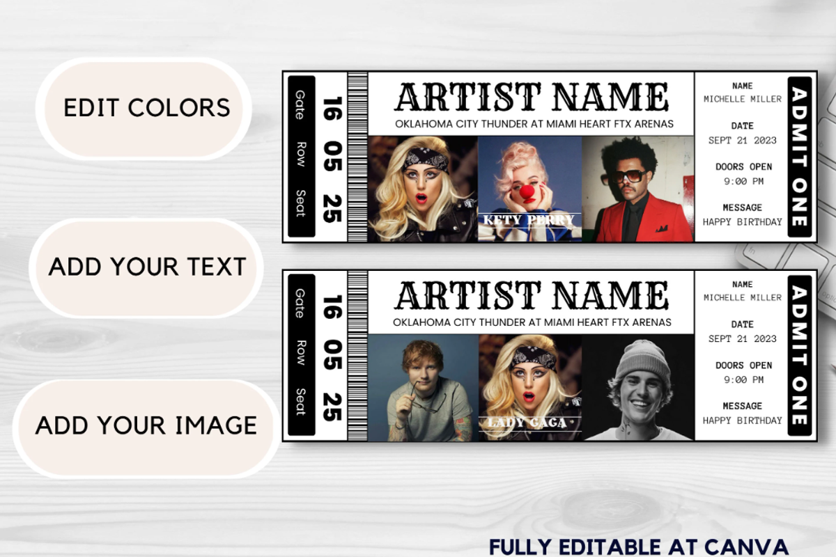 Editable Concert Ticket Template, an Invitation Template by YasdeyDesigns (Photo 9 of 9)