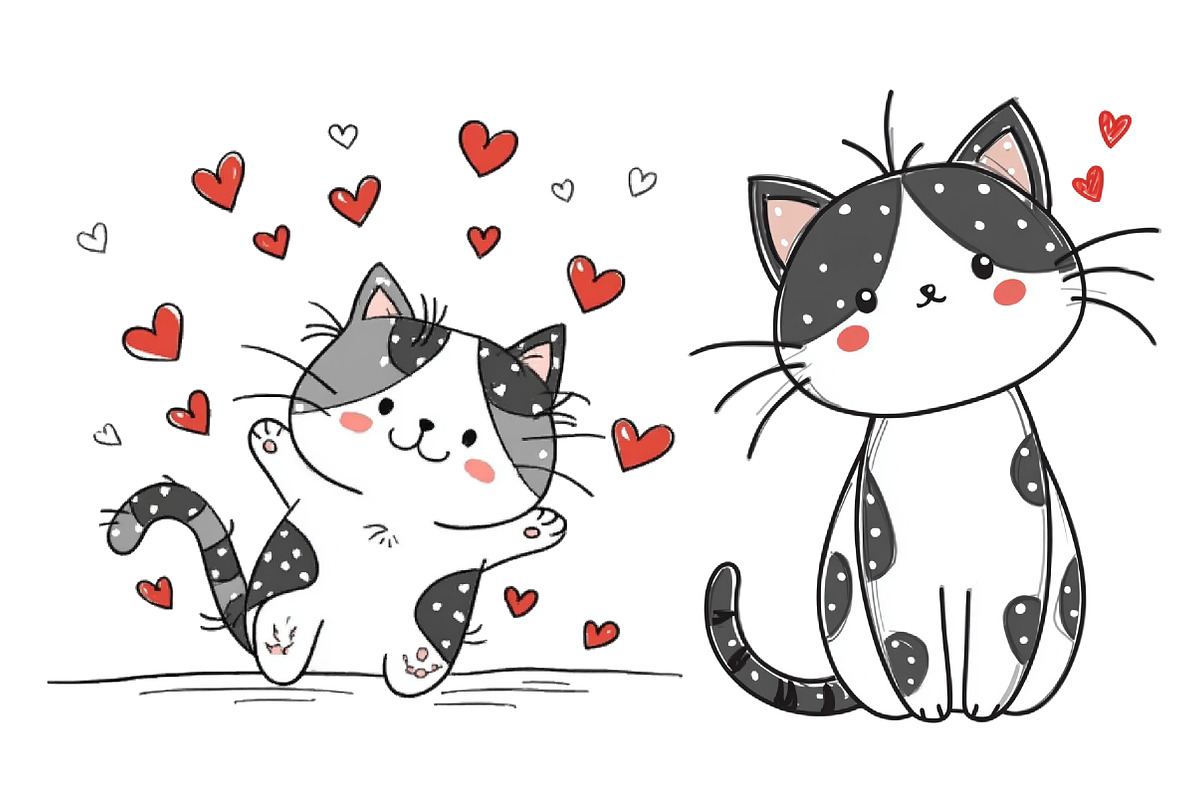 Cat in love valentine clipart, an Illustration by Designworld (Photo 3 of 4)
