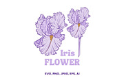 Iris Flower Purple Line Art Vector, an Illustration by ilonitta (Thumbnail 3 of 7)