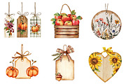 Vintage Wooden Autumn Tags Clipart, an Illustration by CreationArt (Thumbnail 3 of 5)