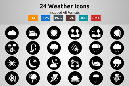 Line Circle Inverted Weather Icons