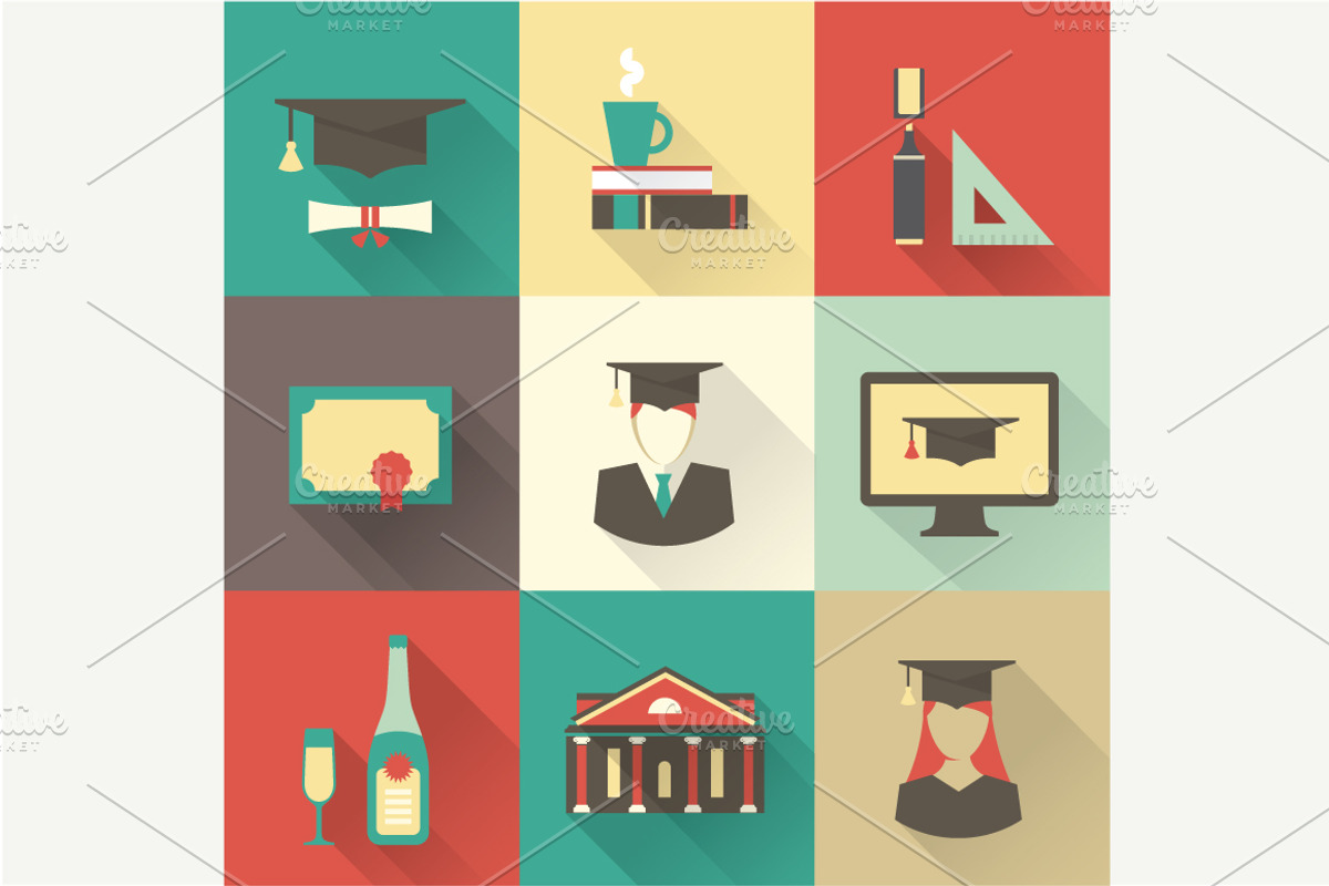 Vector graduation icons