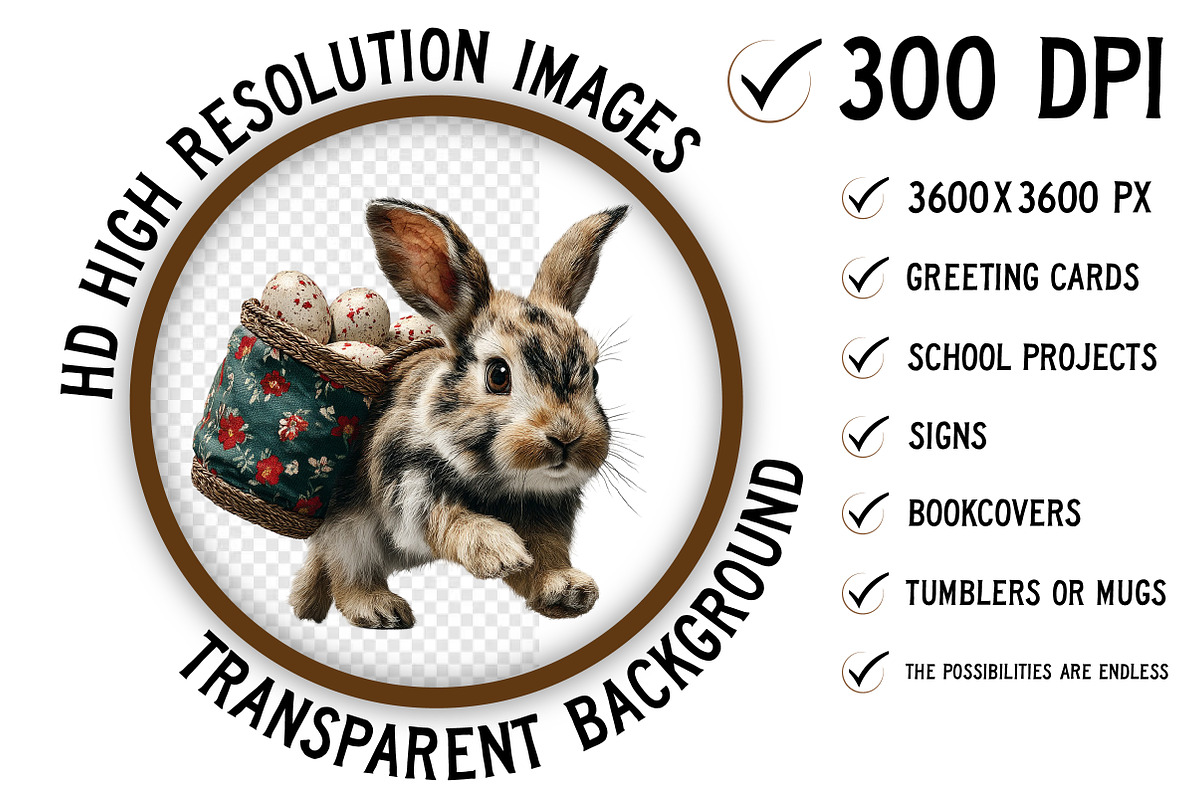 Whimsical Easter Bunny Clipart, an Illustration by Craft Nest (Photo 2 of 5)