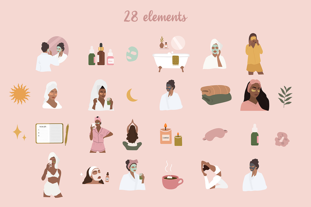 Self love club vector pack, an Illustration by yabluko_draws (Photo 4 of 5)