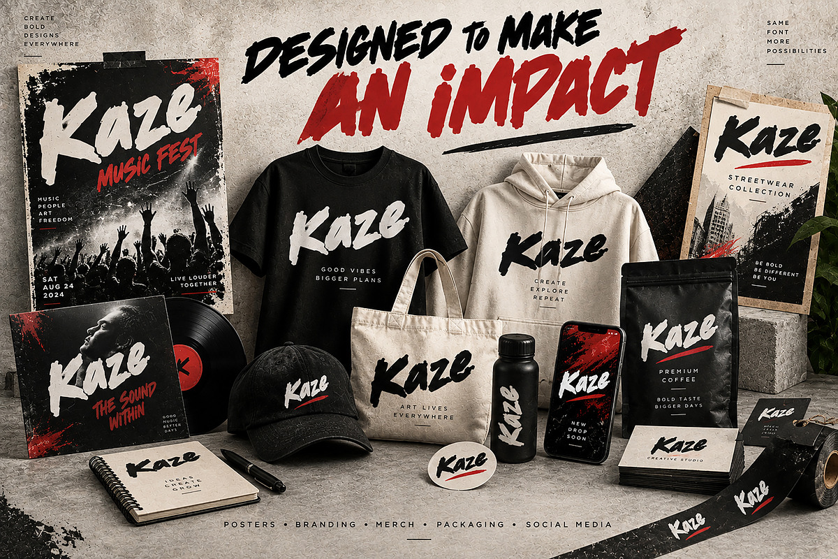 Kaze, a Script Font by Wow Magic (Photo 2 of 6)