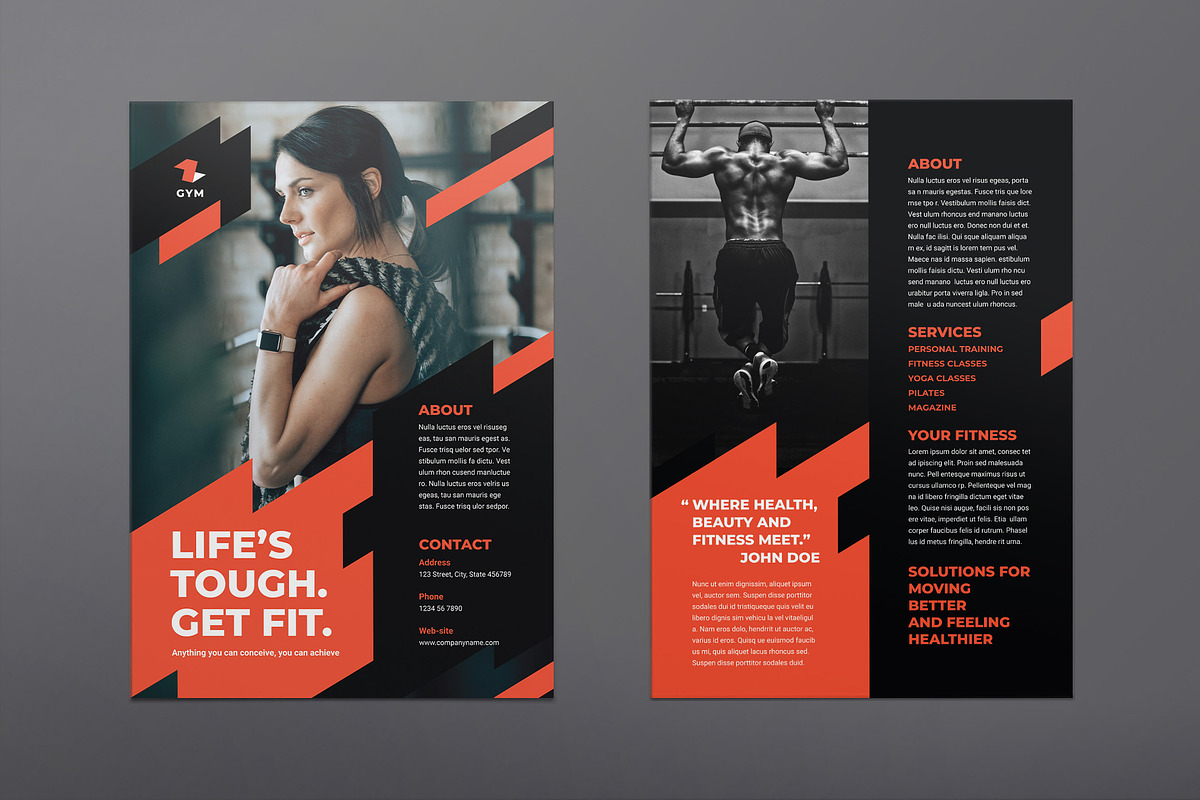 Gym Training Flyer, a Flyer Template by TemplatesNow!