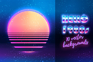 HELLO 1980s! 10 vector backgrounds, a Texture Illustration by Varvara Gorbash