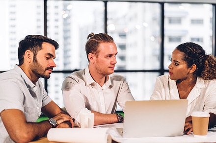 Group of professional business meeting and discussing strategy w, a Person Photo by Art_Photo