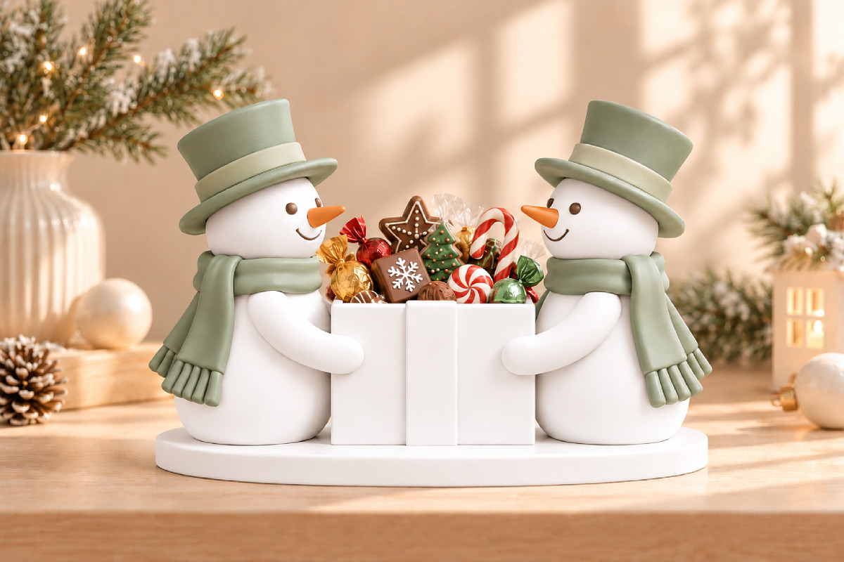 Christmas Snowman Candy Bowl STL, a Scene 3D Model by Layerology (Photo 1 of 4)