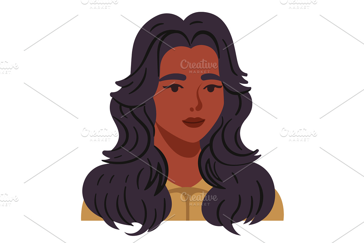Woman with layered long hair, a Person Illustration by Yayasya