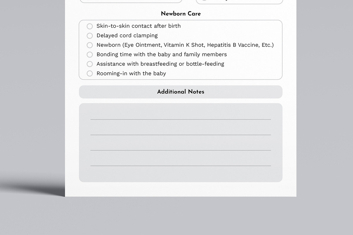 Birth Preferences Plan Template, a Stationery Template by MightyDesign (Photo 5 of 8)