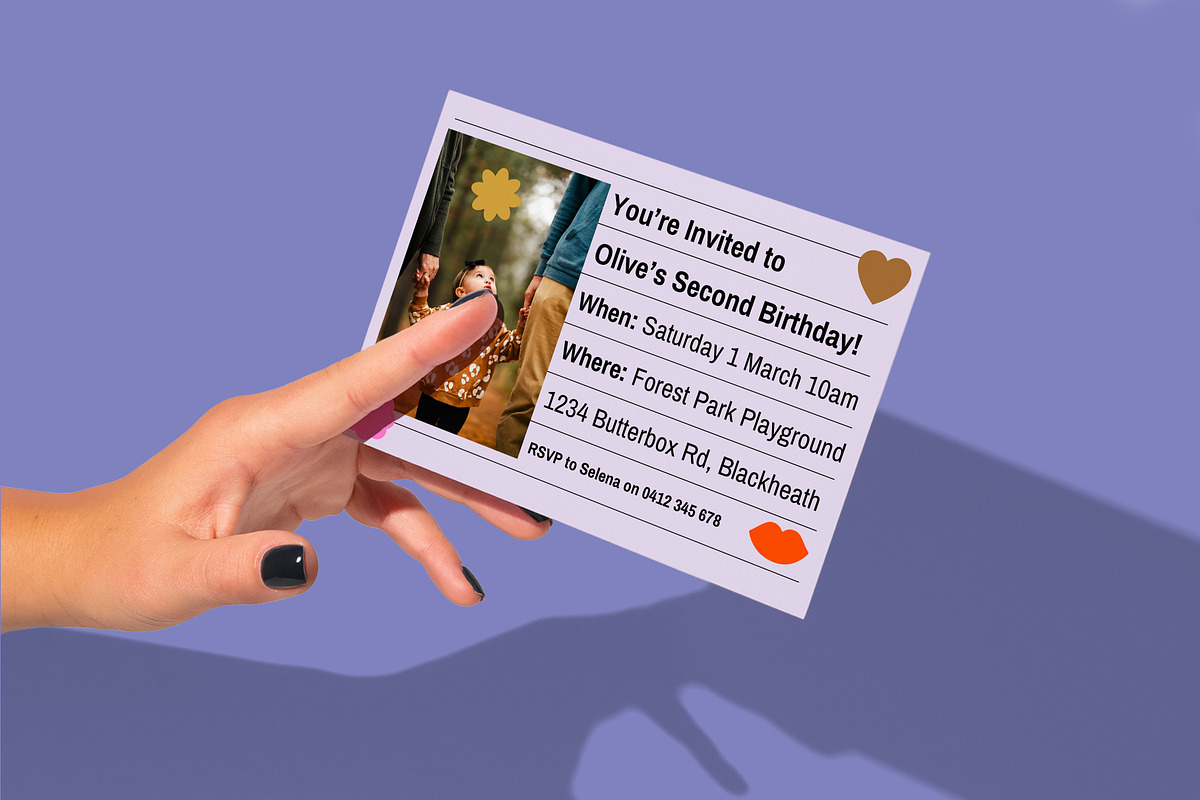 Selena Birthday Invitation, an Invitation Template by Mountain Folk Creative (Photo 4 of 7)