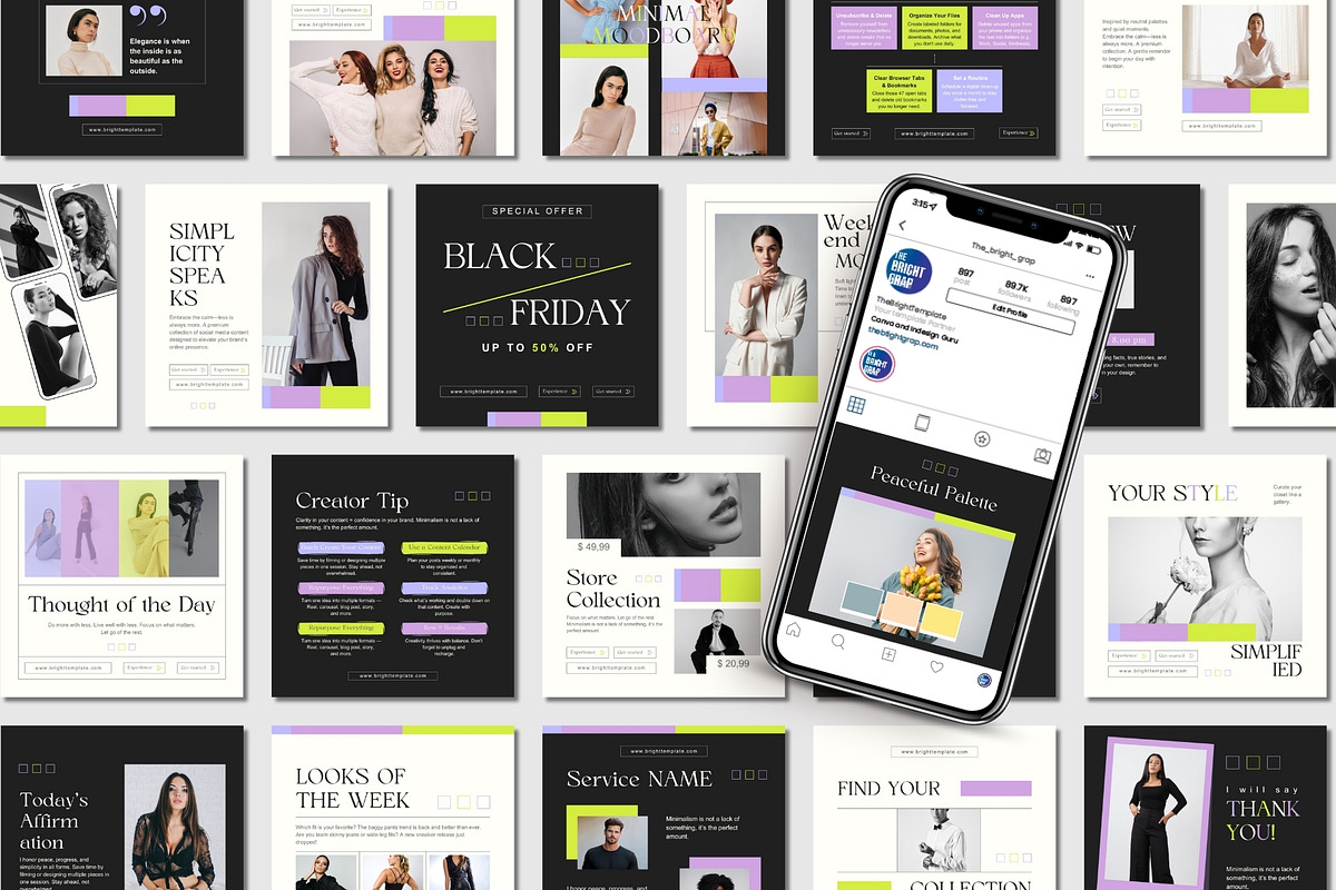 150 Animated Canva Instagram Pack, a Social Media Template by TheBrightGrap (Photo 4 of 11)