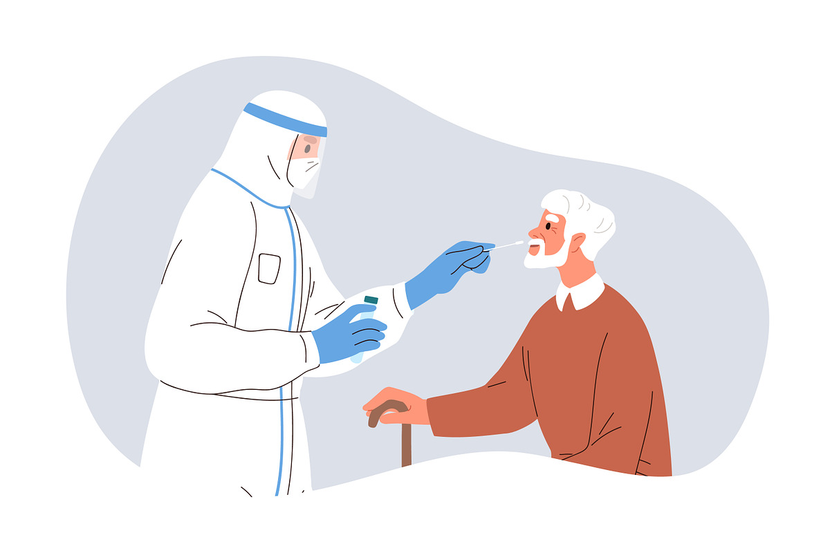 Nasal swab for COVID PCR test set, a Healthcare Illustration by Good Studio (Photo 7 of 9)