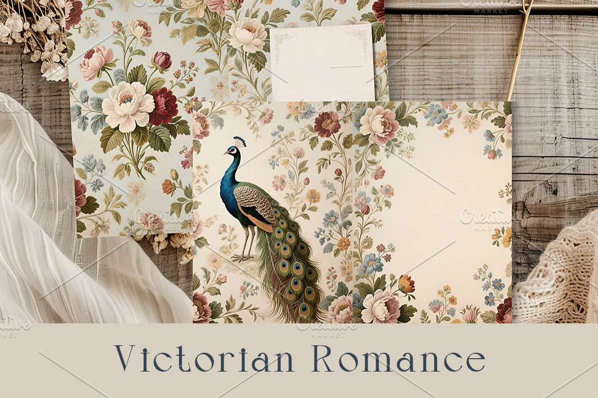 Floral Romance – Junk Journal Pages., a Decorative Illustration by GalaDesign03 (Photo 3 of 8)