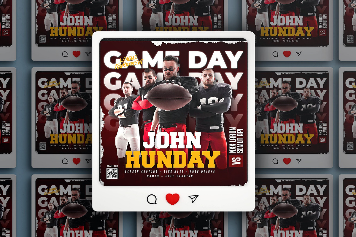 Football Social Media Template, a Social Media Template by Hafsa Studio 85