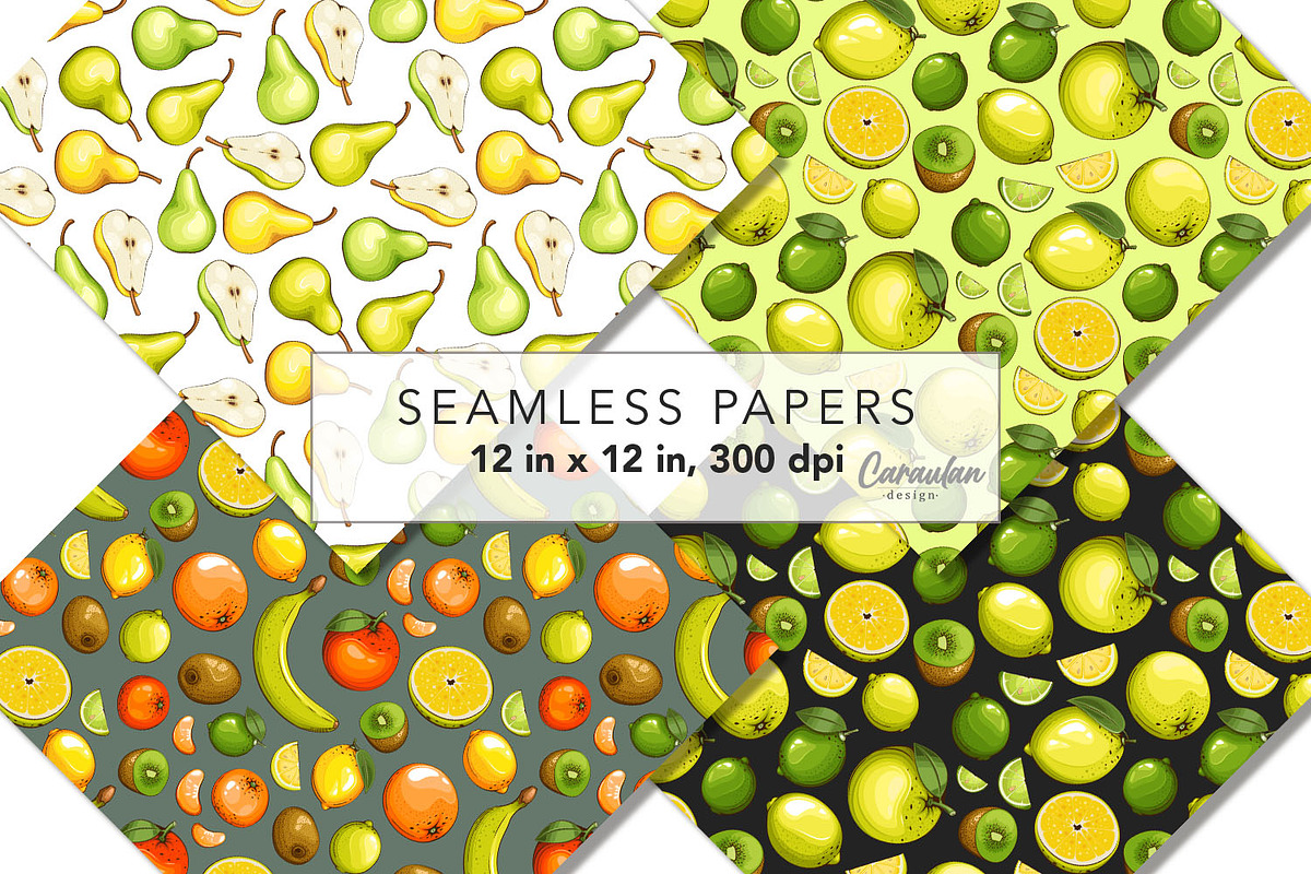 Fruits Seamless Patterns, a Pattern Graphic by Serghei Caraulan (Photo 2 of 9)
