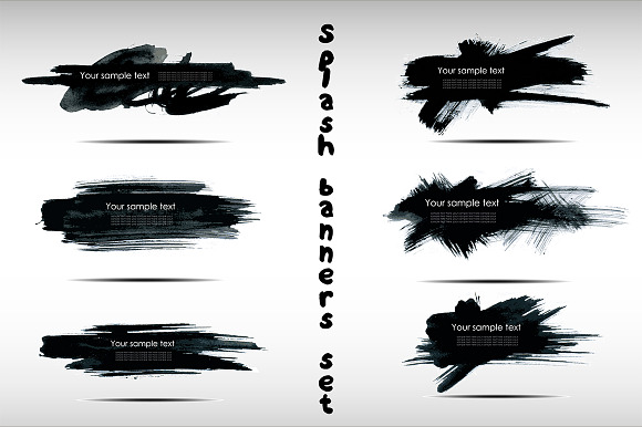 6 Splash Banners Set