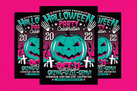 Halloween Party Celebration Flyer, a Flyer Template by Muhamad Iqbal hidayat