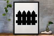 Fence Silhouette SVG #2, an Object Illustration by newminddesign (Thumbnail 4 of 10)