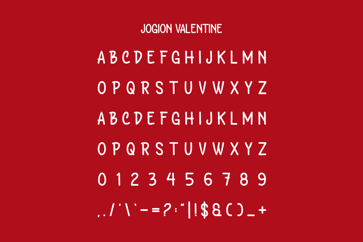 Jogion Valentine - Romantic Font, a Sans Serif Font by Iqsiart Studio (Photo 2 of 6)