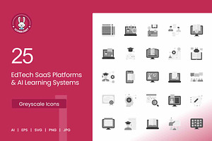 25 EdTech & AI Learning Icons.