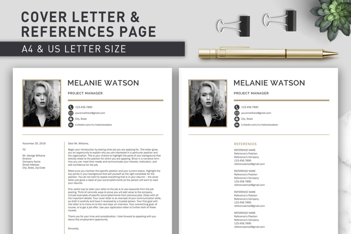 Resume Template CV + Cover Letter, a Resume Template by Klamp Studio (Photo 6 of 10)